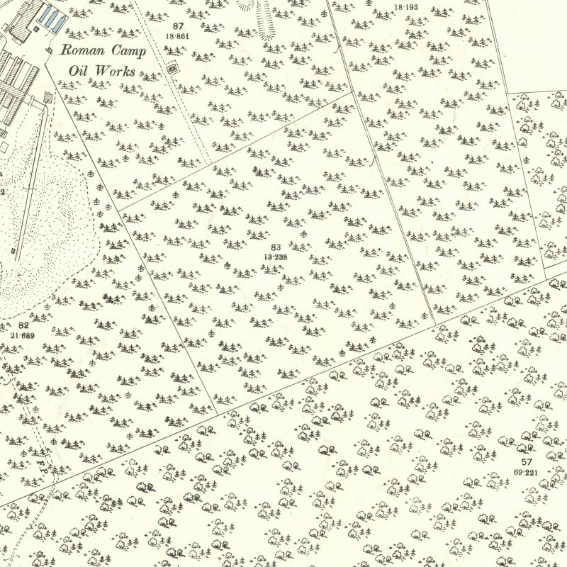 Roman Camp No.2 Mine (South) - 25" OS map c.1897, courtesy National Library of Scotland