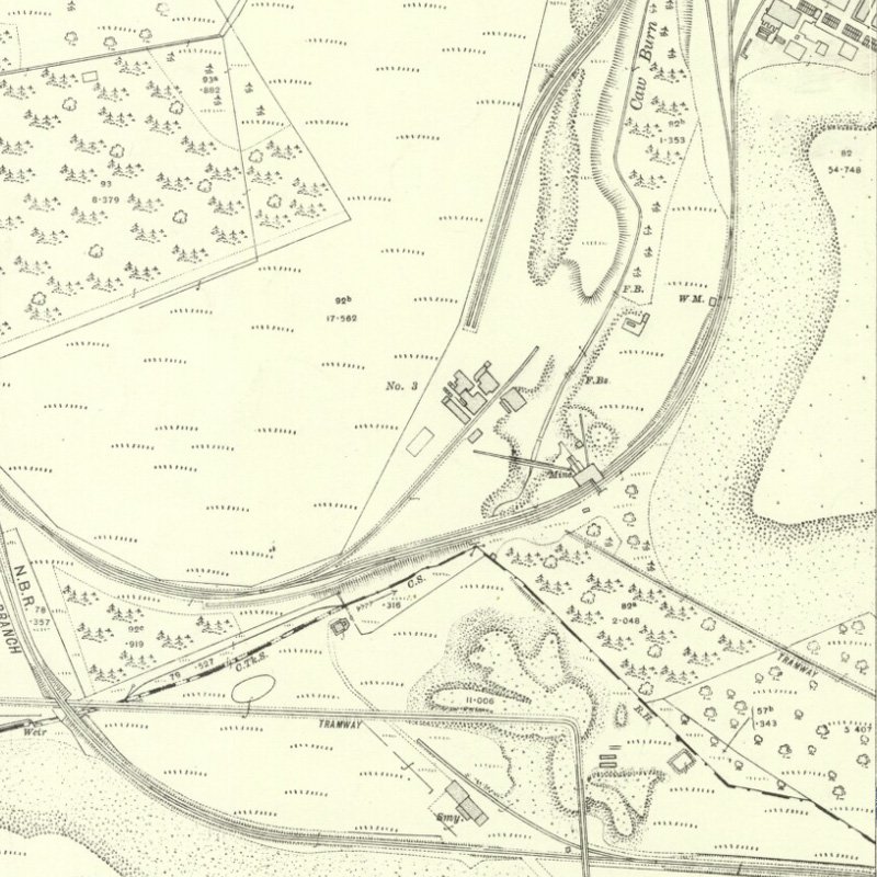 Roman Camp No.1 Mine - 25" OS map c.1917, courtesy National Library of Scotland