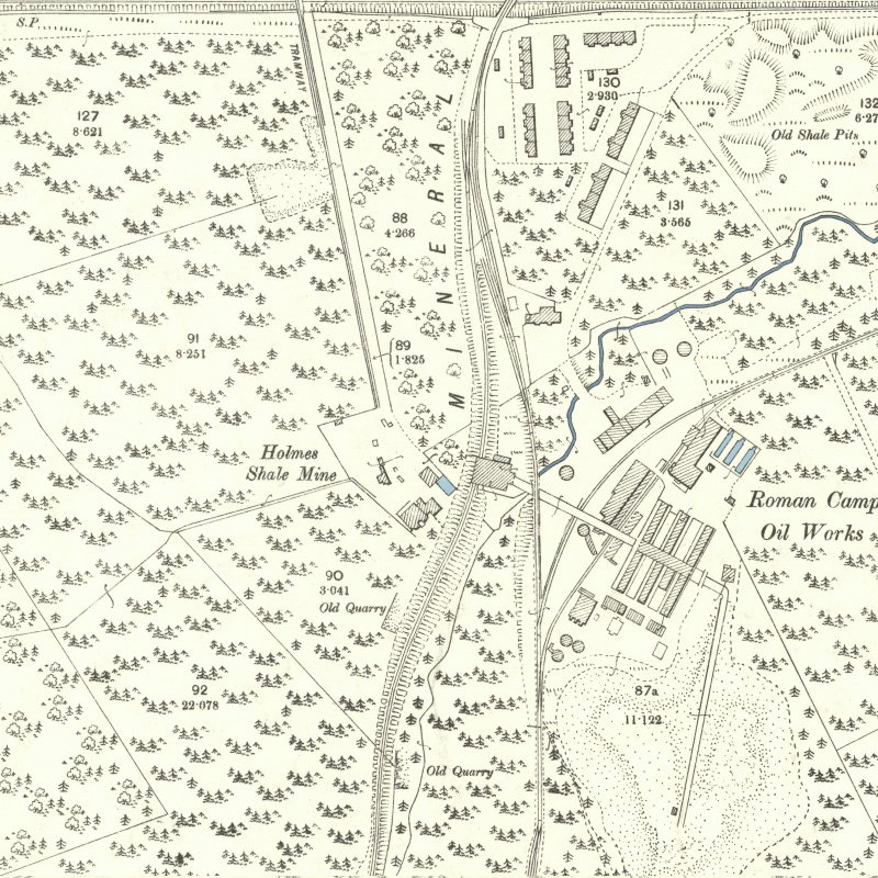 Roman Camp No.3 Mine - 25" OS map c.1897, courtesy National Library of Scotland
