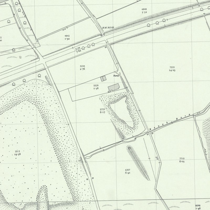 Roman Camp No.4 Pit - 1:2,500 OS map c.1955, courtesy National Library of Scotland