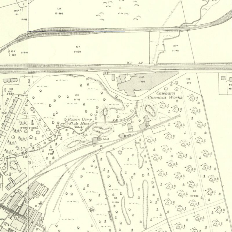 Roman Camp No.6 Mine - 25" OS map c.1916, courtesy National Library of Scotland