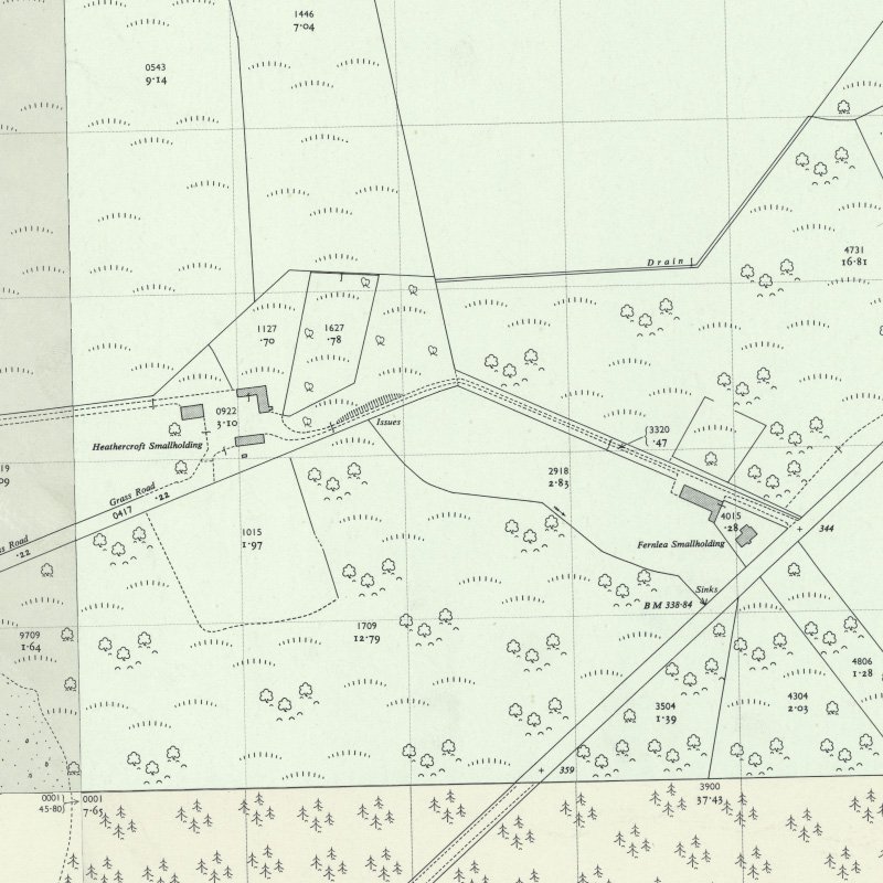Roman Camp No.7 Mine - 1:2,500 OS map c.1955, courtesy National Library of Scotland