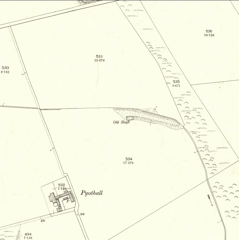 Strathbrock Collieries Site No.2 (Pyothall Pit?) - 25" OS map c.1897, courtesy National Library of Scotland