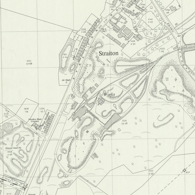 Straiton No.3 Pit & No.3 Mine - 1:2,500 OS map c.1955, courtesy National Library of Scotland