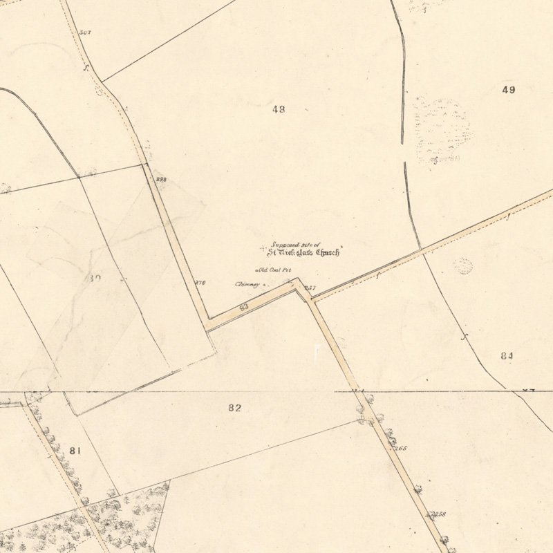 Strathbrock Collieries Site No.4 (Pyothall Pit?) - 25" OS map c.1856, courtesy National Library of Scotland