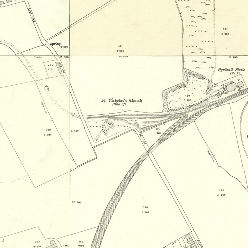 Strathbrock Collieries Site No.4 (Pyothall Pit?) - 25" OS map c.1917, courtesy National Library of Scotland