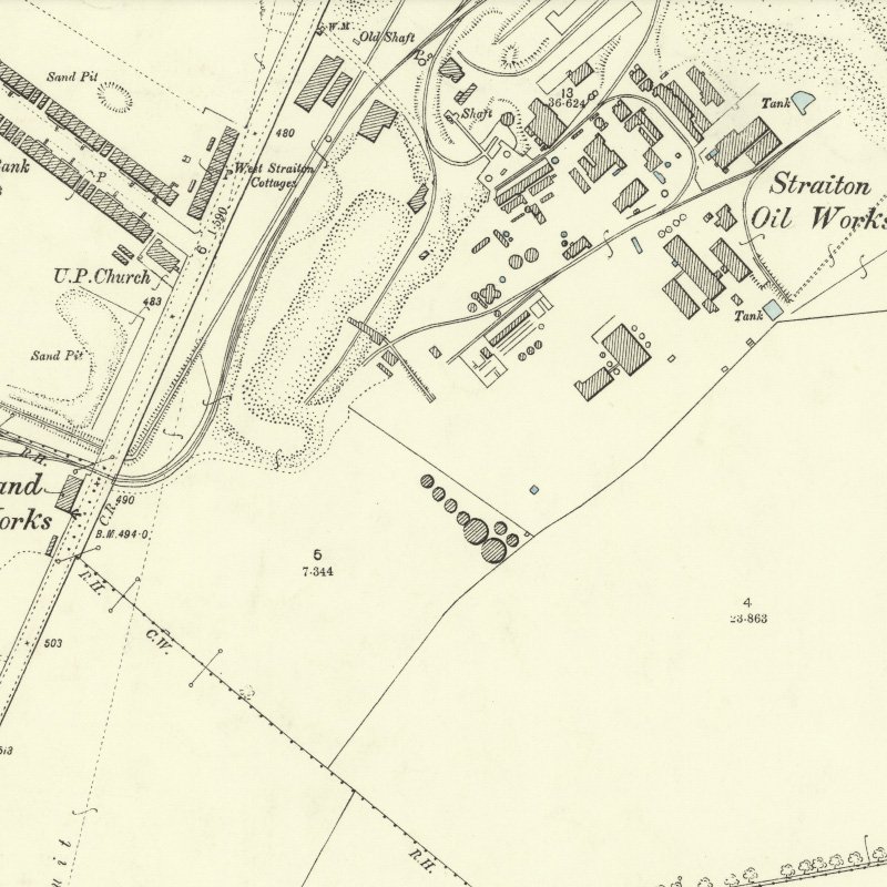 Straiton No.8 Mine - 25" OS map c.1894, courtesy National Library of Scotland