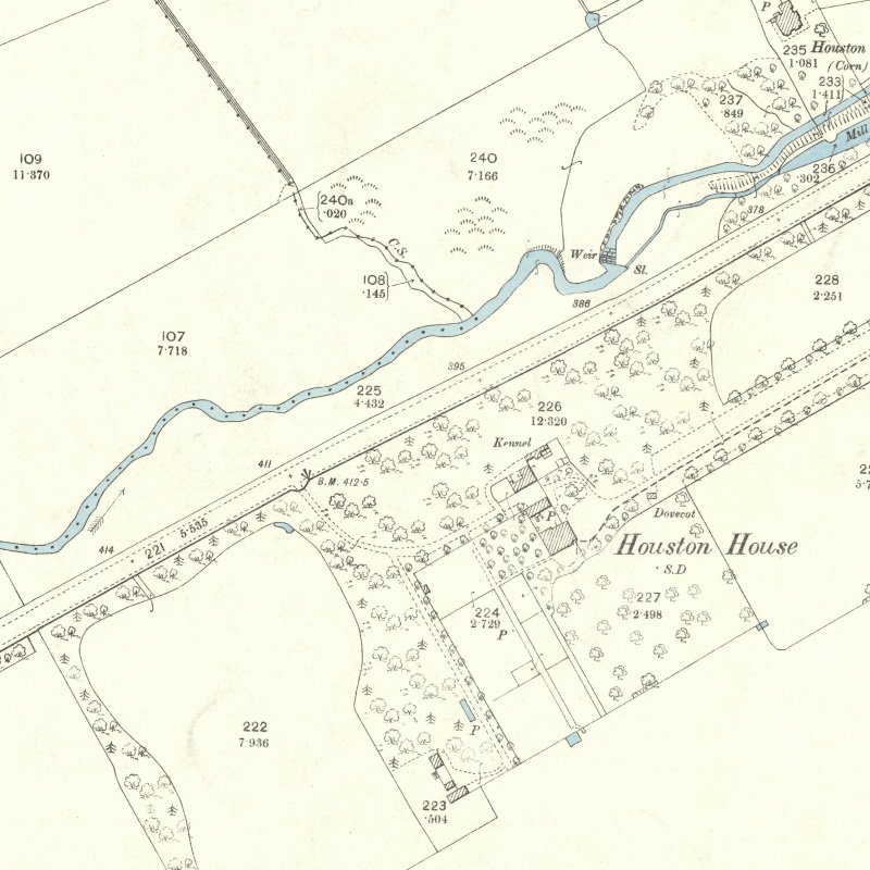 Strathbrock Collieries Site - Houston Colliery - 25" OS map c.1897, courtesy National Library of Scotland