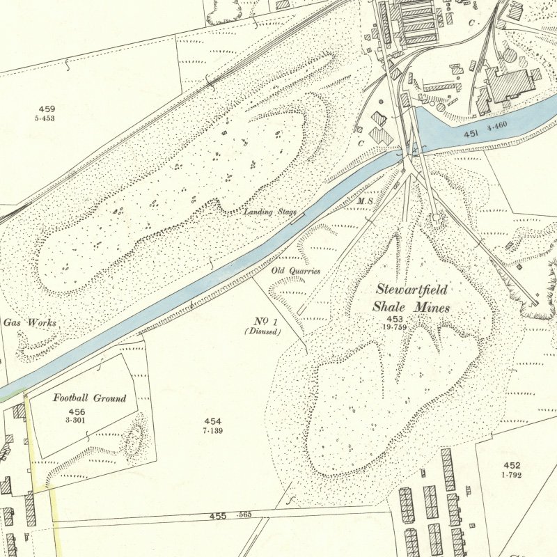 Stewartfield No.1 Mine - 25" OS map c.1897, courtesy National Library of Scotland