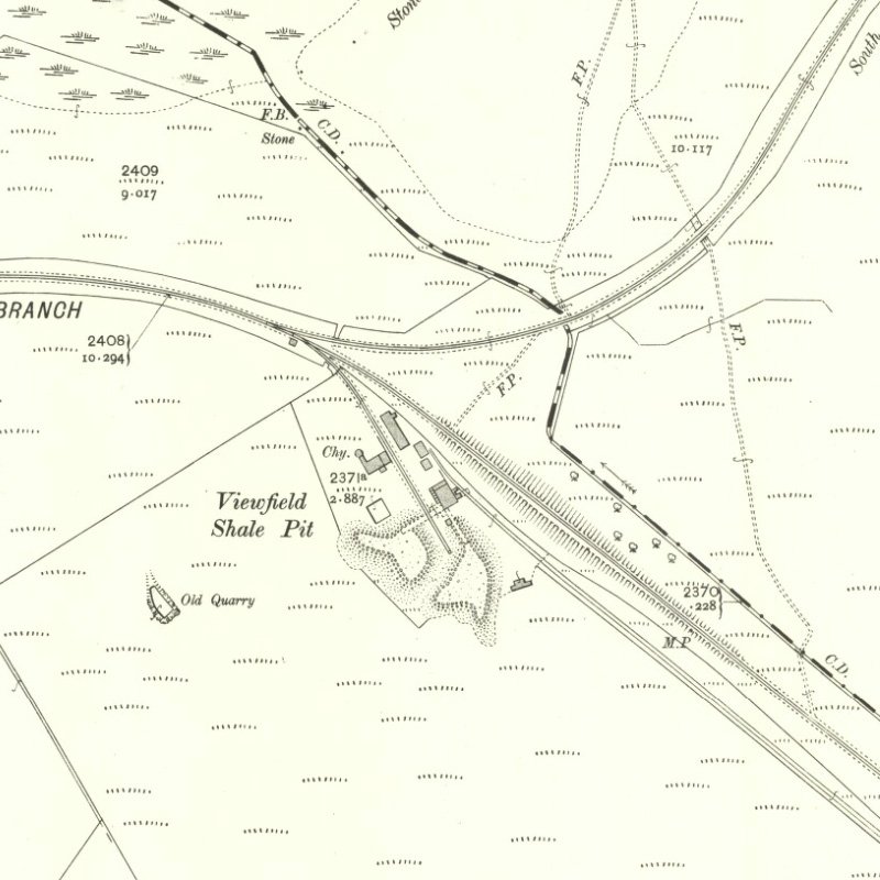 Viewfield No.4 & 5 Pits - 25" OS map c.1911, courtesy National Library of Scotland
