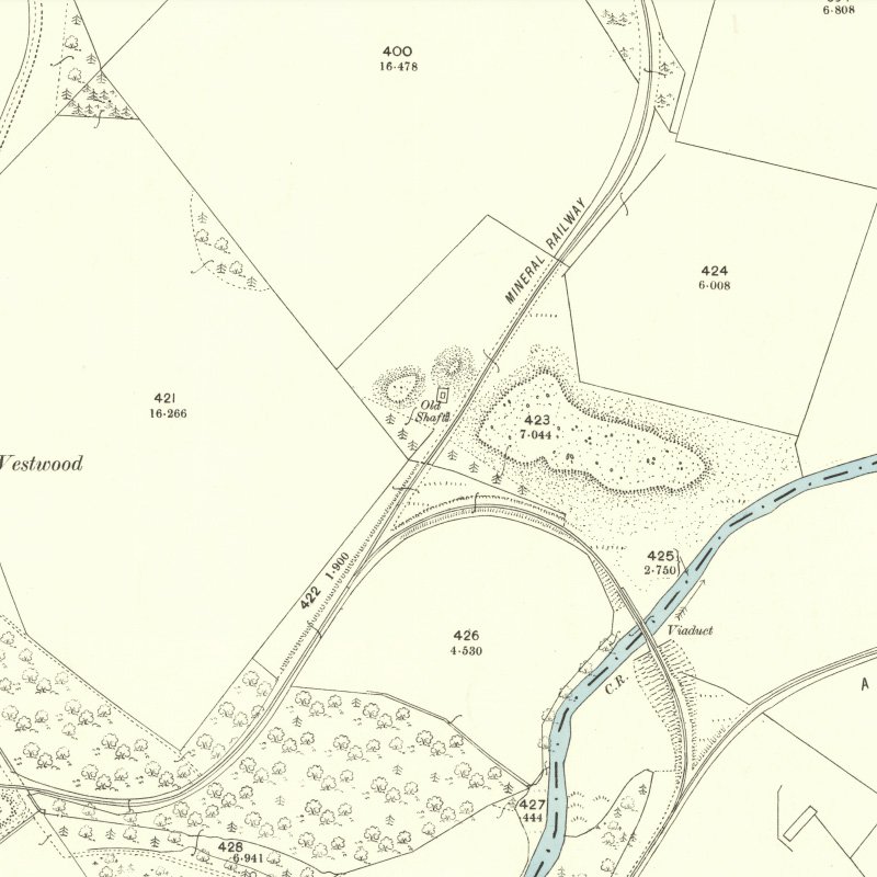 Westwood No.13 Pit - 25" OS map c.1897, courtesy National Library of Scotland