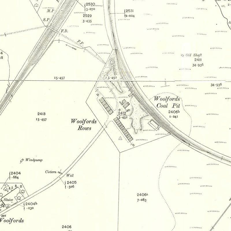 Woolfords Coal Pit - 25" OS map c.1911, courtesy National Library of Scotland