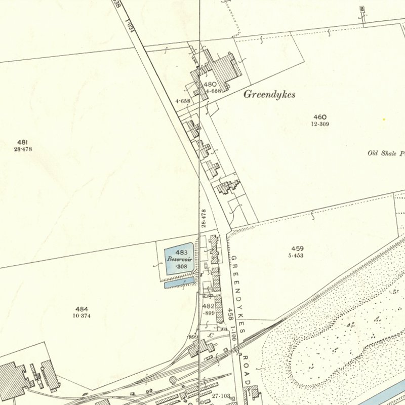 Albyn Cottages, Greendykes Road - 25" OS map c.1897, courtesy National Library of Scotland