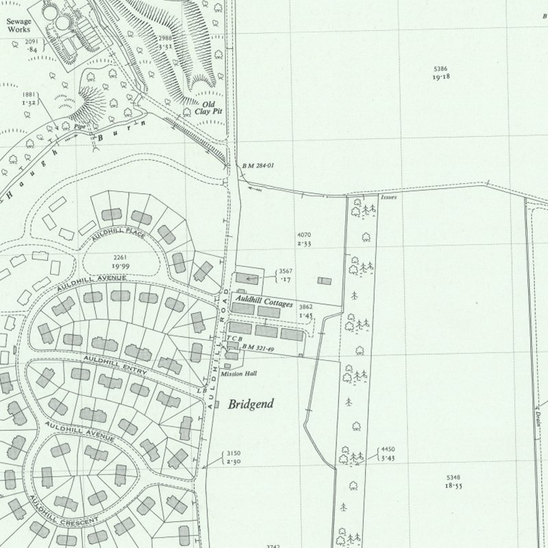 Bridgend Rows - 1:2,500 OS map c.1963, courtesy National Library of Scotland