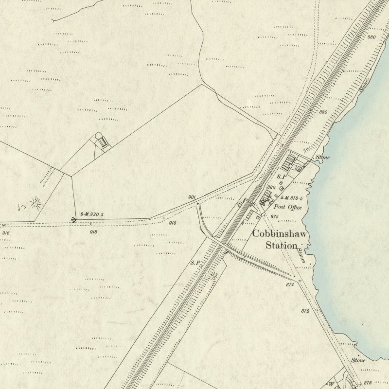 Cobbinshaw (North Village) - 25" OS map c.1898, courtesy National Library of Scotland