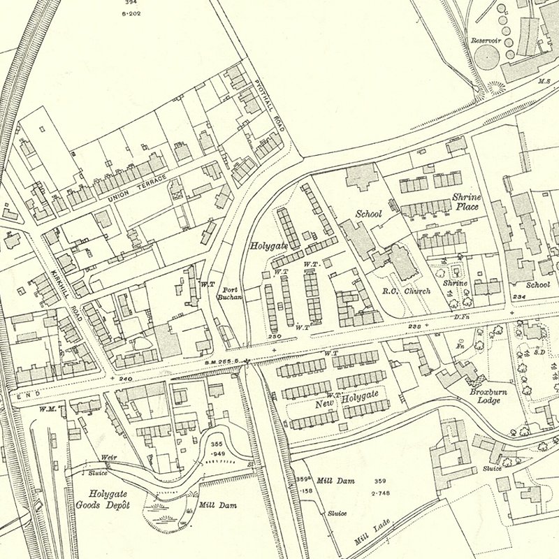 Holygate - 25" OS map c.1917, courtesy National Library of Scotland
