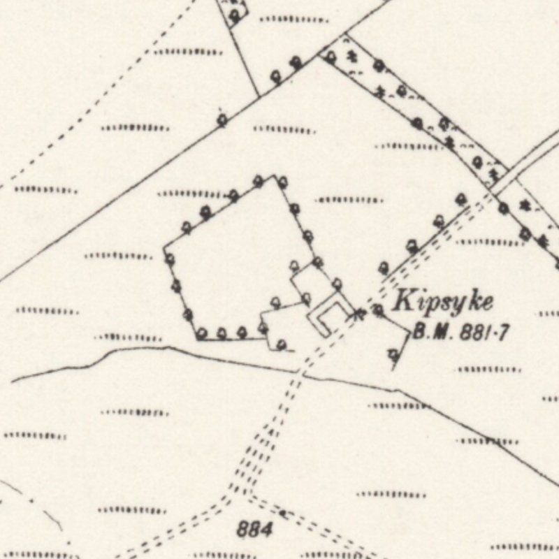 Kipsyke - 6" OS map c.1893, courtesy National Library of Scotland