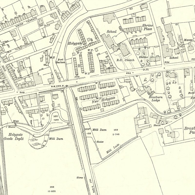New Holygate - 25" OS map c.1916, courtesy National Library of Scotland