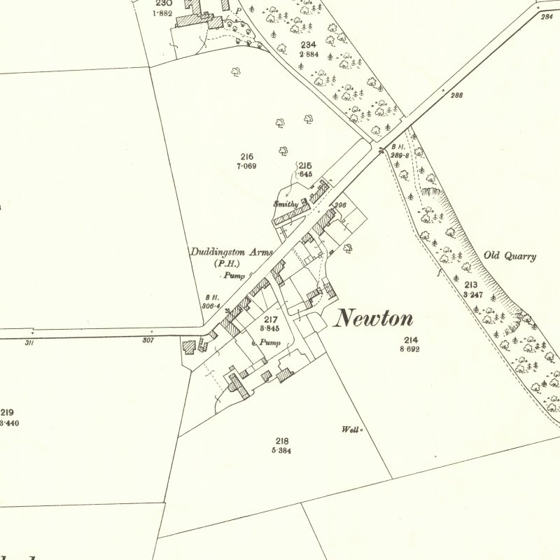 Newton - 25" OS map c.1897, courtesy National Library of Scotland