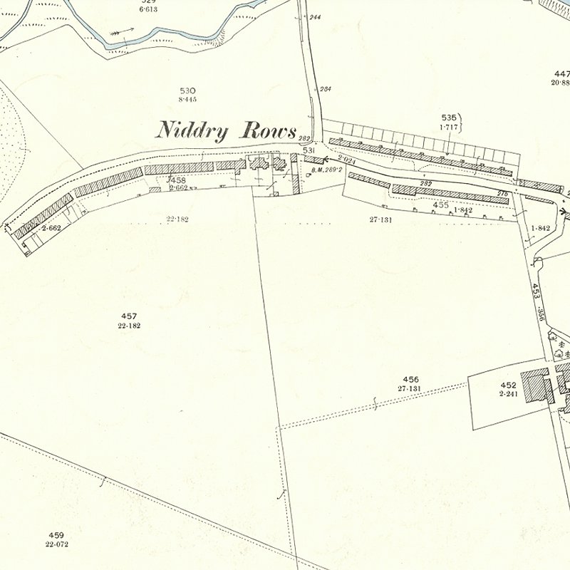 Niddry Rows - 25" OS map c.1897, courtesy National Library of Scotland