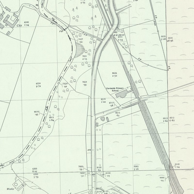Raeburn Rows - 1:2,500 OS map c.1959, courtesy National Library of Scotland