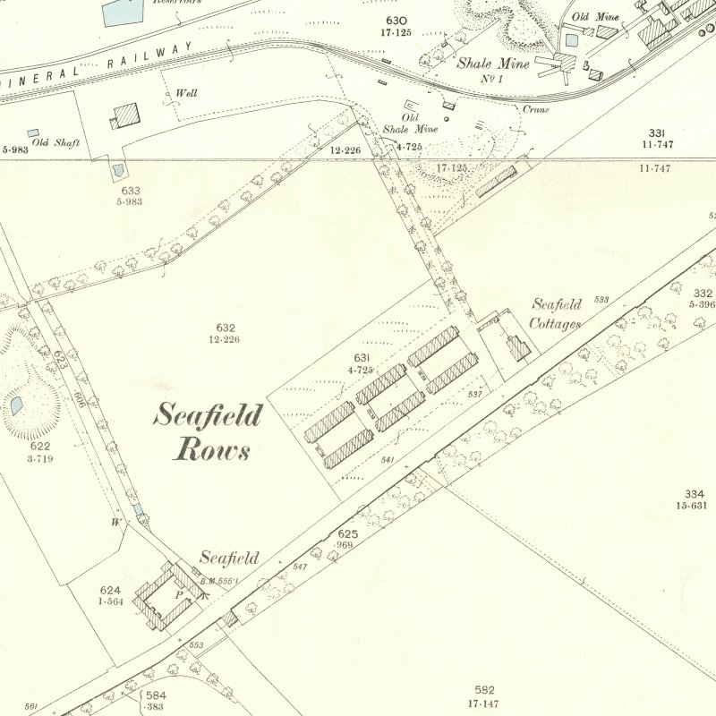 Seafield Rows - 25" OS map c.1896, courtesy National Library of Scotland