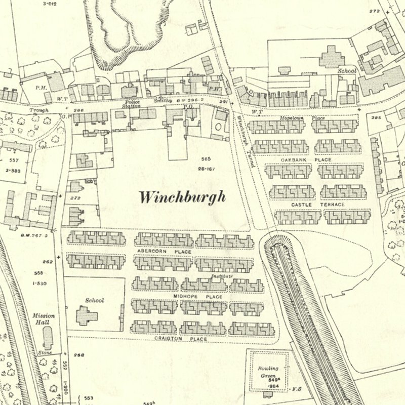 Winchburgh - 25" OS map c.1917, courtesy National Library of Scotland