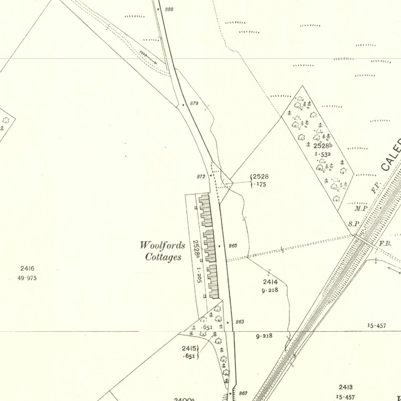 Woolfords Cottages - 25" OS map c.1911, courtesy National Library of Scotland