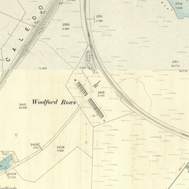 Woolfords Old Rows - 25" OS map c.1898, courtesy National Library of Scotland
