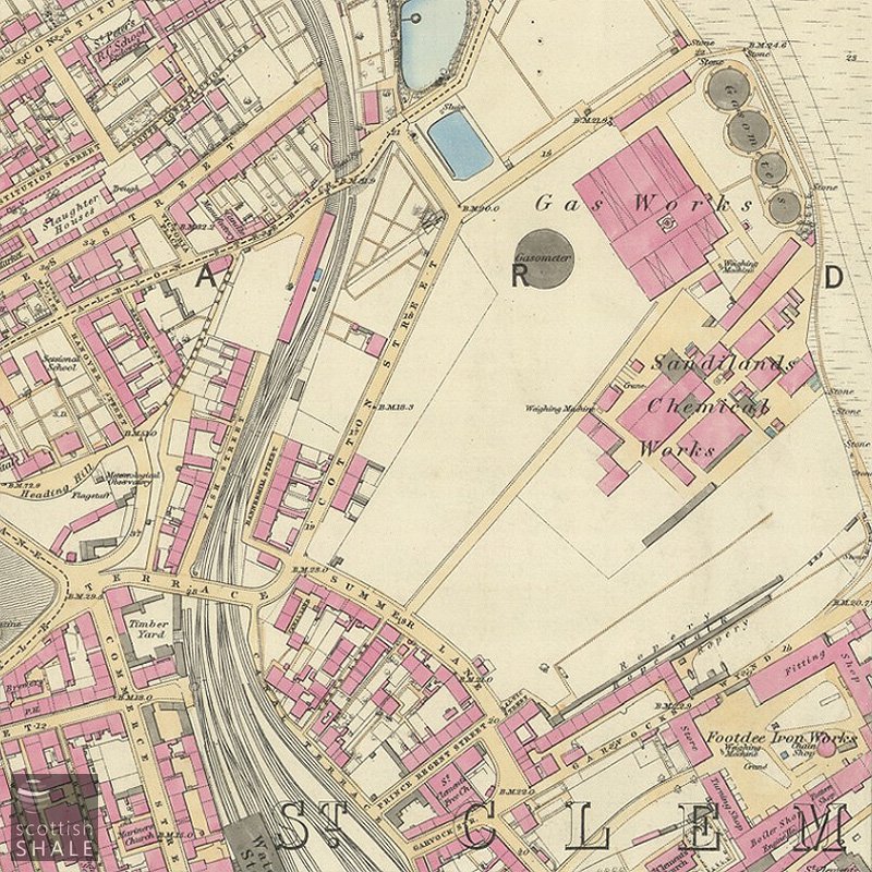 Aberdeen Oil Works - 25" OS map c.1867, courtesy National Library of Scotland