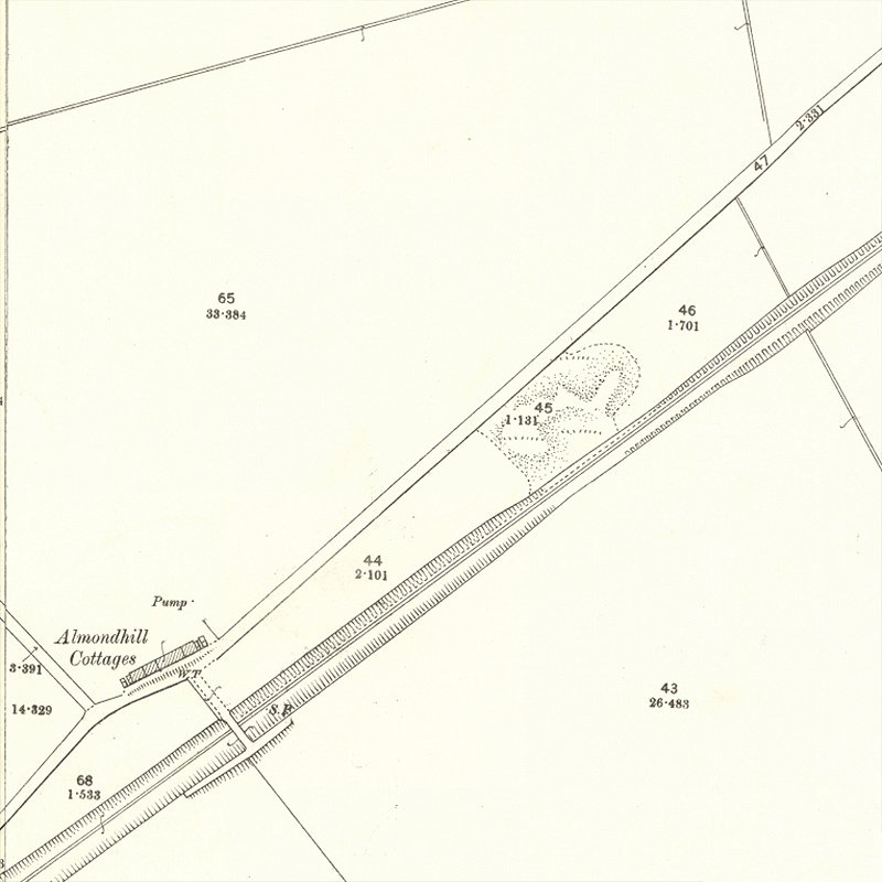Almondhill Oil Works - 25" OS map c.1895, courtesy National Library of Scotland