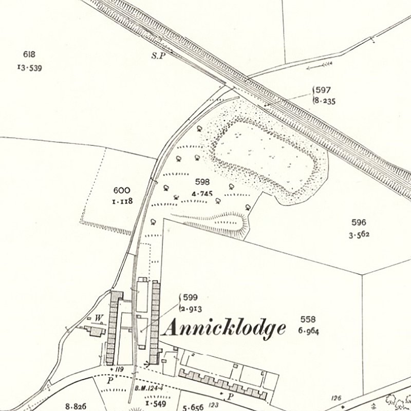 Annick Lodge Oil Works - 25" OS map c.1908, courtesy National Library of Scotland