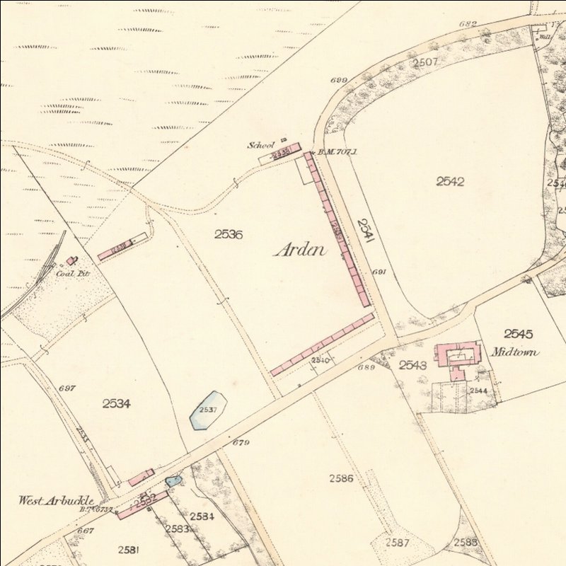 Arden Oil Works - 25" OS map c.1860, courtesy National Library of Scotland