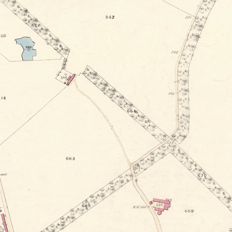Auchinheath Oil Works - 25" OS map c.1857, courtesy National Library of Scotland