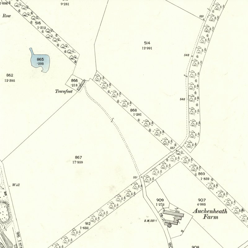 Auchinheath Oil Works - 25" OS map c.1897, courtesy National Library of Scotland