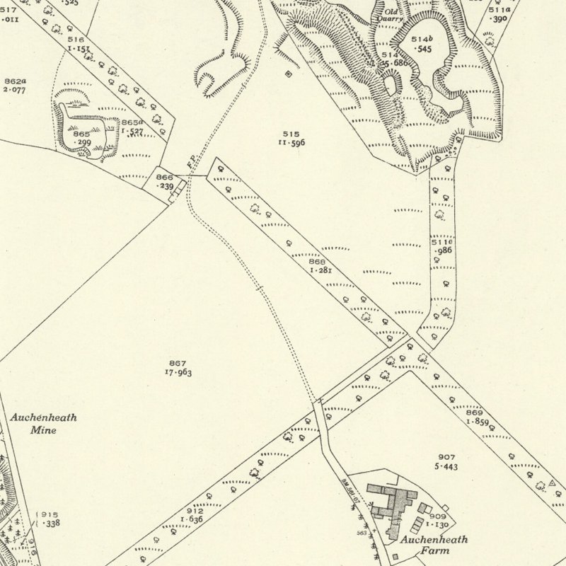 Auchinheath Oil Works - 25" OS map c.1946, courtesy National Library of Scotland