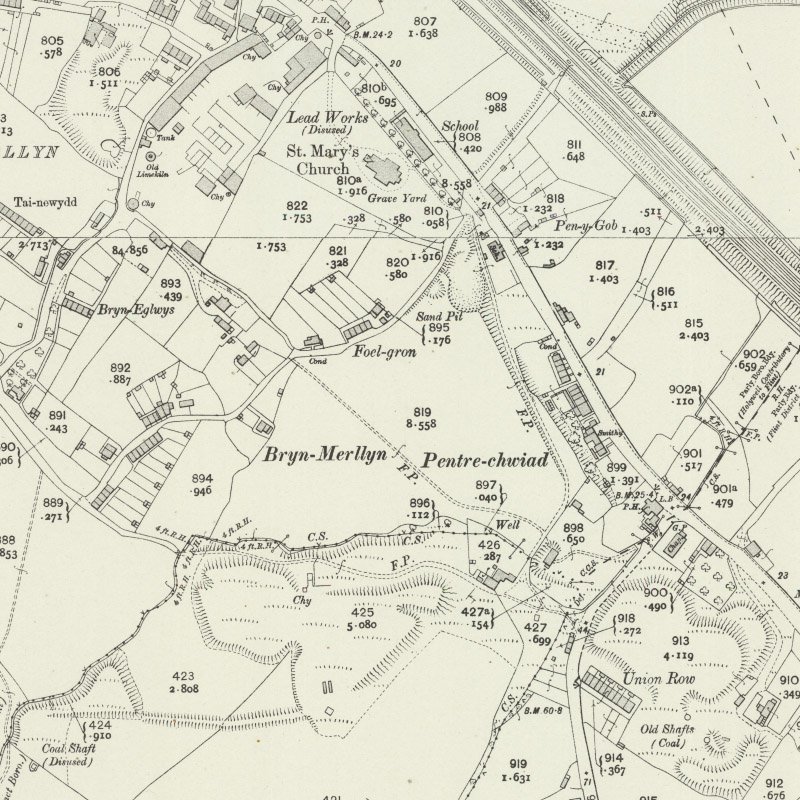 Bagillt Oil Works - 25" OS map c.1912, courtesy National Library of Scotland