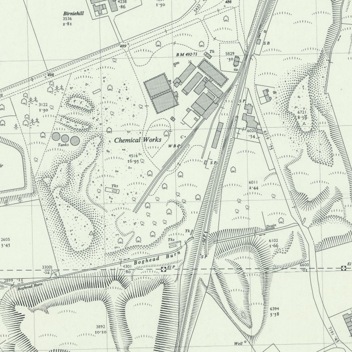 Bathgate Chemical Works - 1:2,500 OS map c.1956, courtesy National Library of Scotland