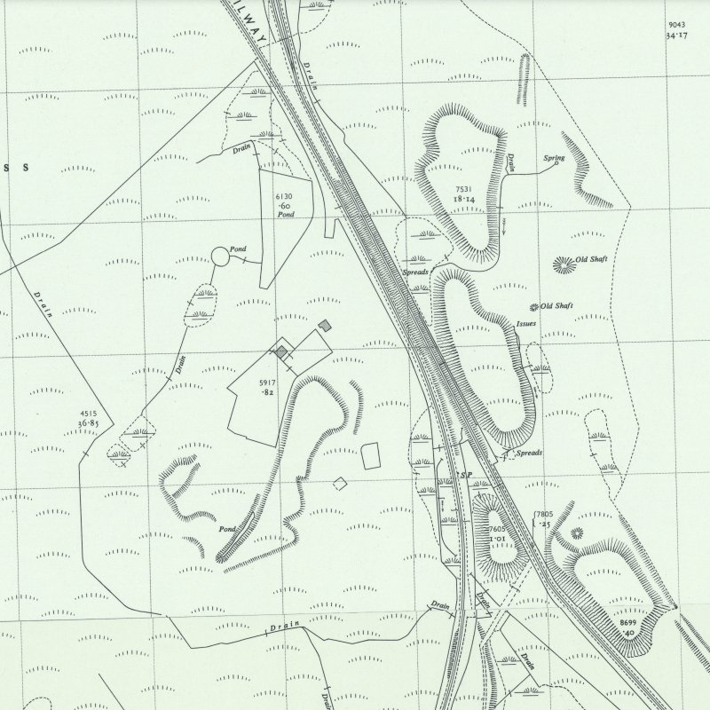 Benhar Oil Works - 1:2,500 OS map c.1957, courtesy National Library of Scotland