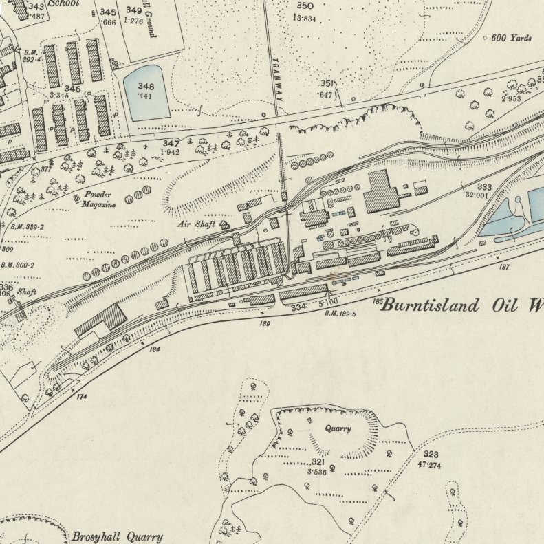 Binnend Oil Works - 25" OS map c.1894, courtesy National Library of Scotland