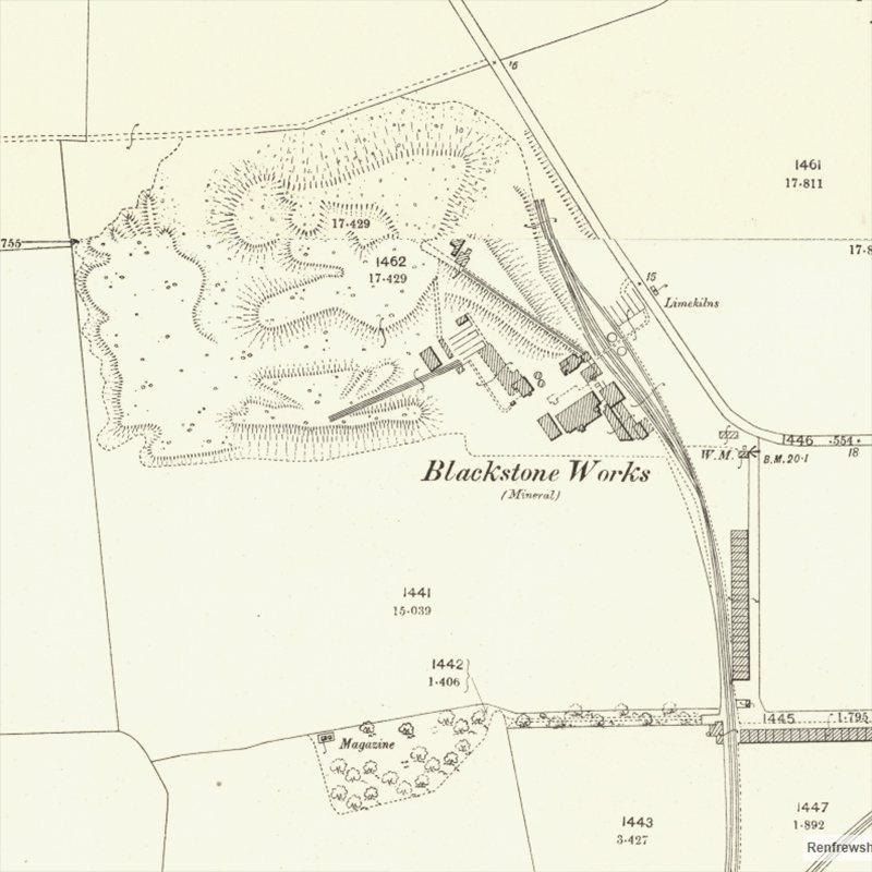 Blackstone Oil Works - 25" OS map c.1895, courtesy National Library of Scotland