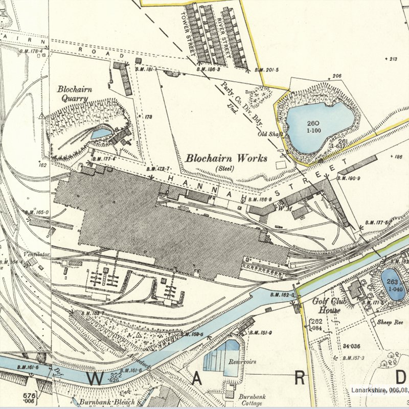 Blochairn Chemical Works - 25" OS map c.1893, courtesy National Library of Scotland