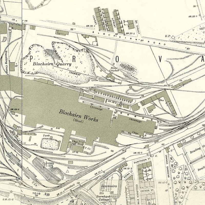 Blochairn Chemical Works - 25" OS map c.1950, courtesy National Library of Scotland