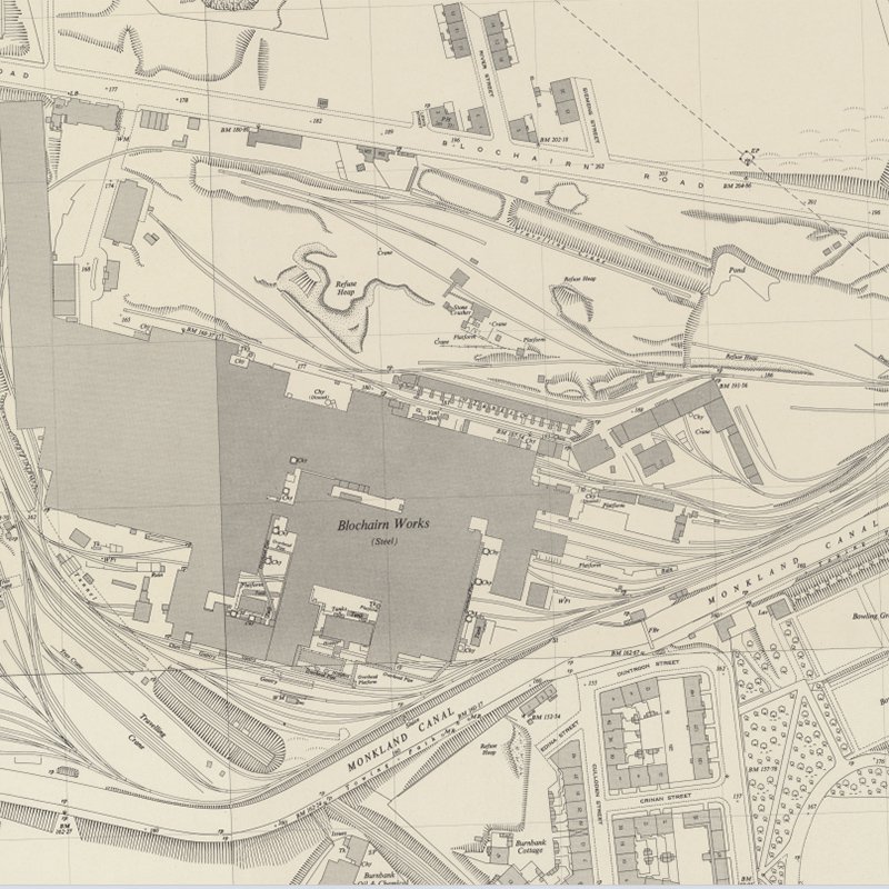 Blochairn Chemical Works - 1:2,500 OS map c.1950, courtesy National Library of Scotland
