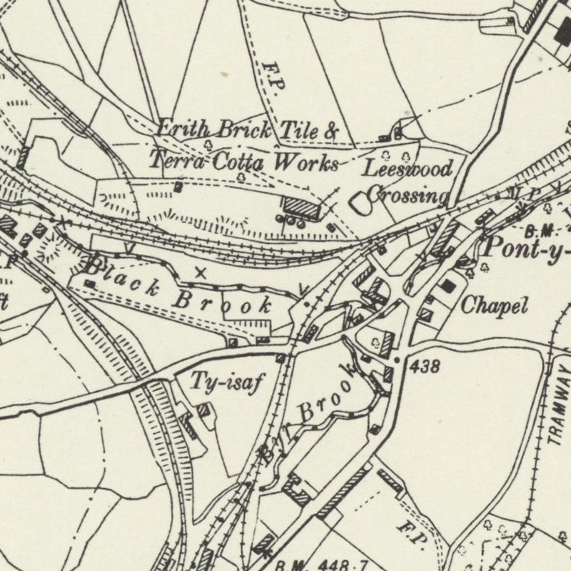 Pont-Y-Bodkin Oil Works - 6" OS map c.1898, courtesy National Library of Scotland
