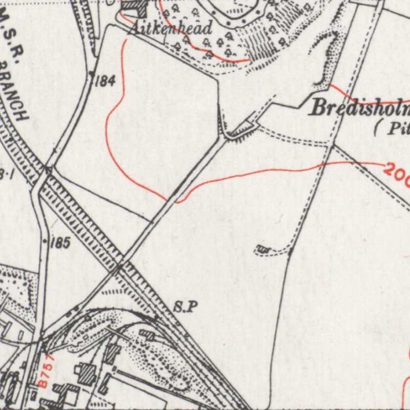 Bredisholm Oil Works - 25" OS map c.1938, courtesy National Library of Scotland