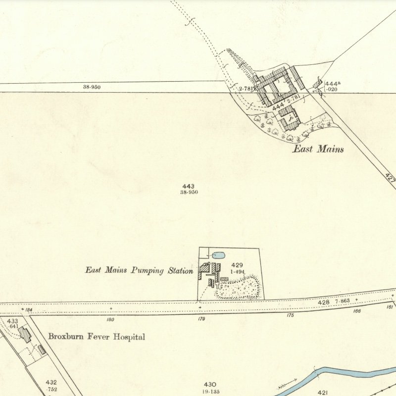 Broxburn: East Mains (Simpson's) Oil Works - 25" OS map c.1895, courtesy National Library of Scotland