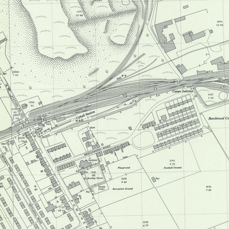 Buckside (Pumpherston) Oil Works - 1:2,500 OS map c.1956, courtesy National Library of Scotland