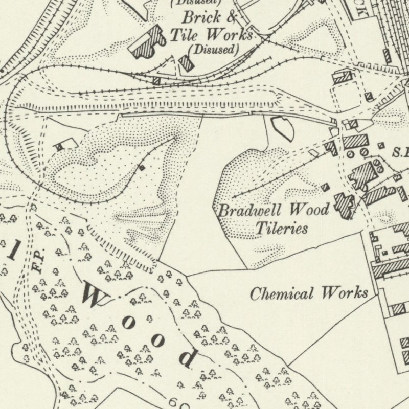 Chatterley Oil Works, 25" OS map c.1898, courtesy National Library of Scotland