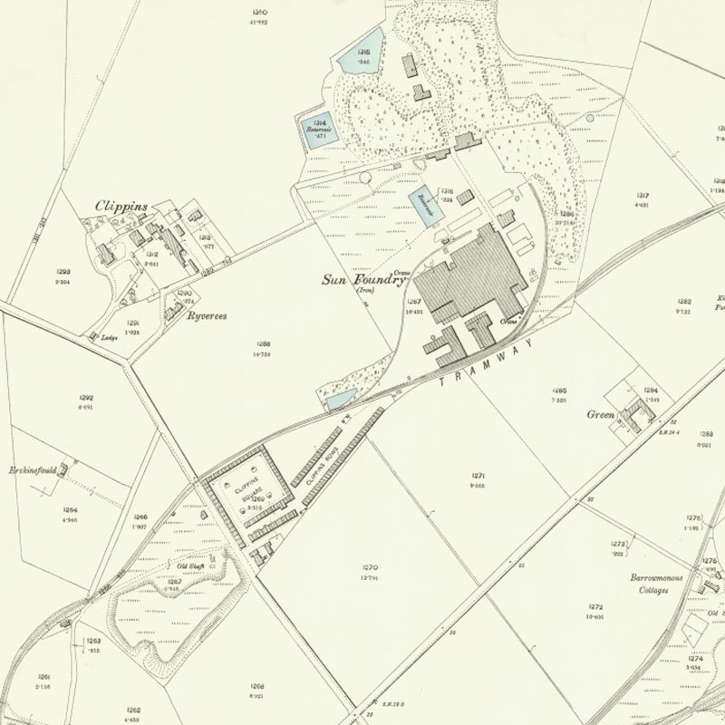 Clippens Oil Works - 25" OS map c.1897, courtesy National Library of Scotland
